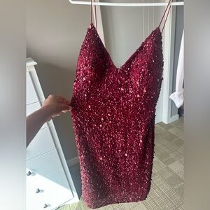 Adrianna Papell Red Sequin Cocktail Dress - Size 8